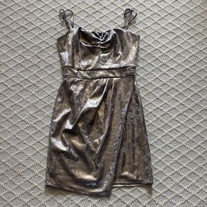 Zara Basic Metallic Cocktail Dress